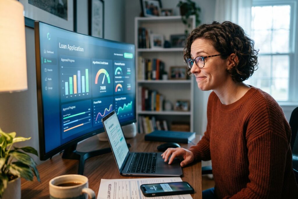 AI powered underwriting dashboard analyzing loan applicant data in 2026