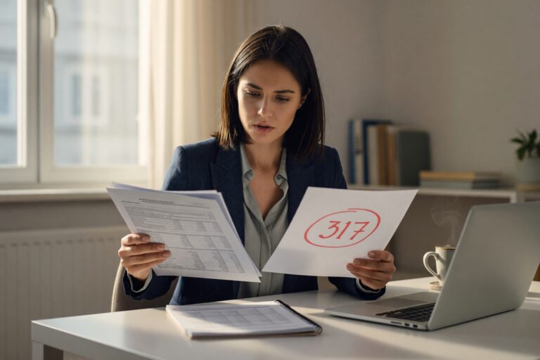 Side-by-side comparison of a credit score number and a detailed credit report document on a desk