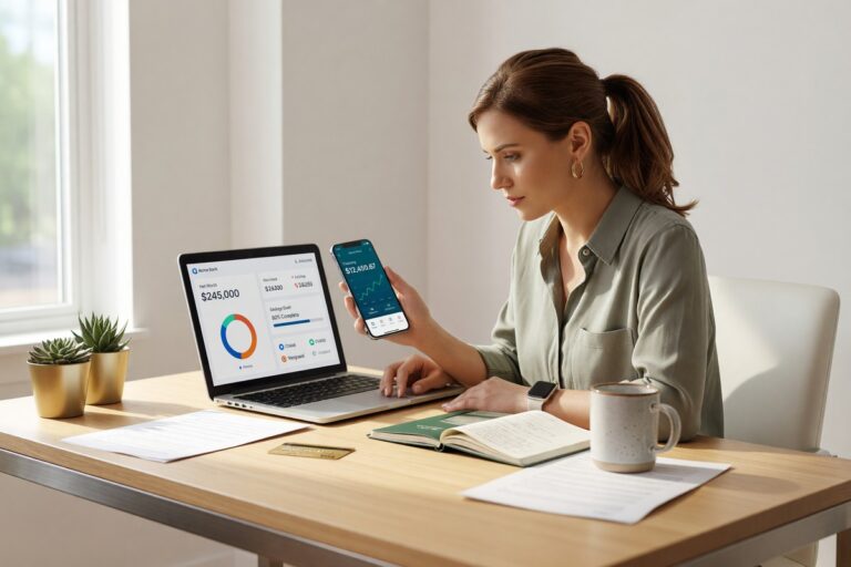 Side-by-side comparison of open banking and traditional banking on a digital screen