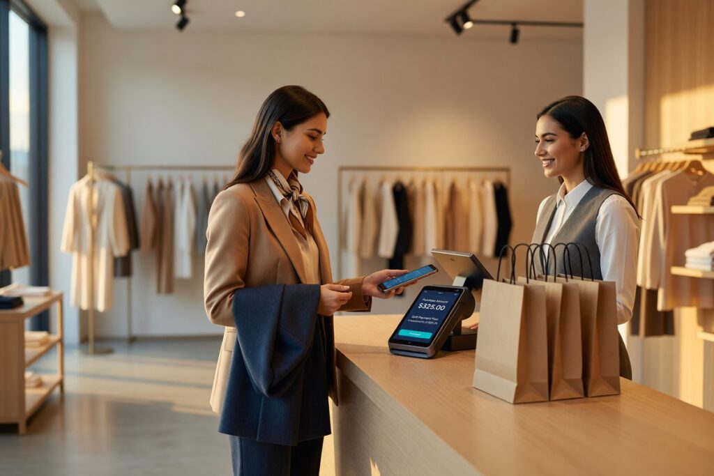 Person using buy now pay later option at online checkout on laptop