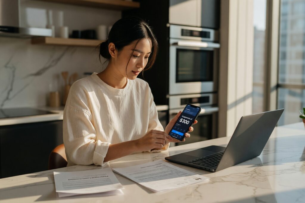 Side-by-side comparison of buy now pay later and personal loan options showing cost differences