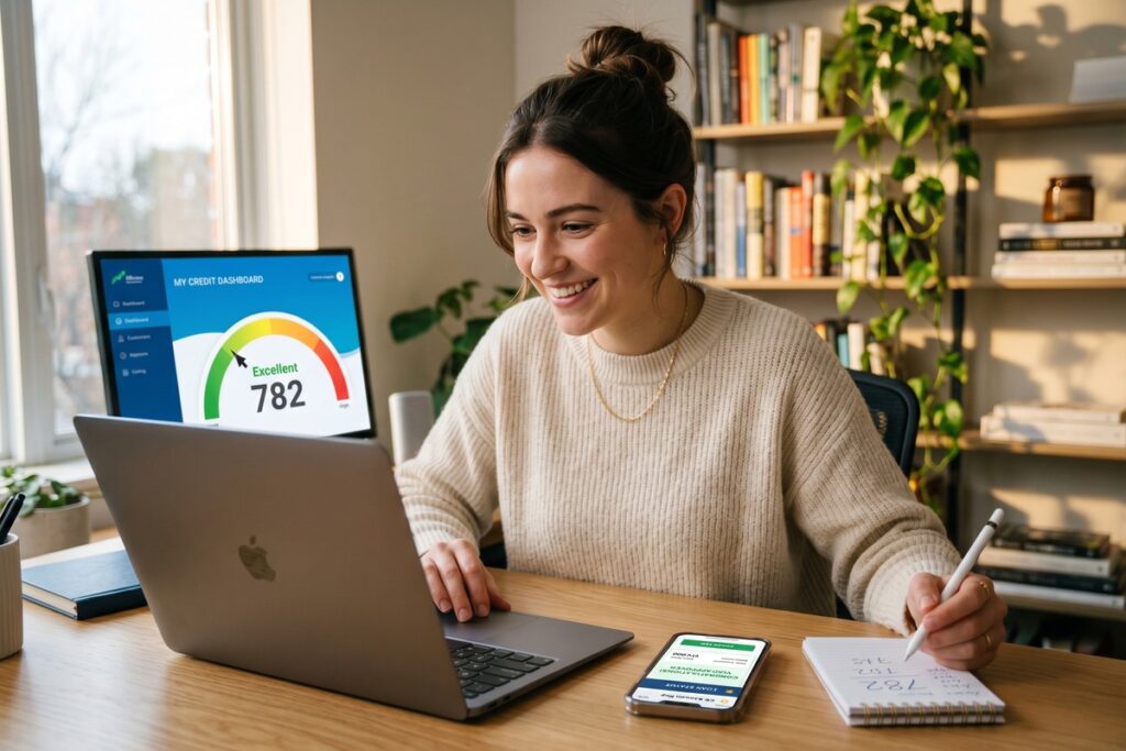 Digital lending platform dashboard showing credit bureau reporting activity and credit score impact