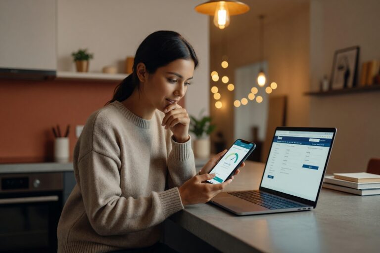 Fintech lending app versus traditional online bank interface on smartphone for bad credit borrowers