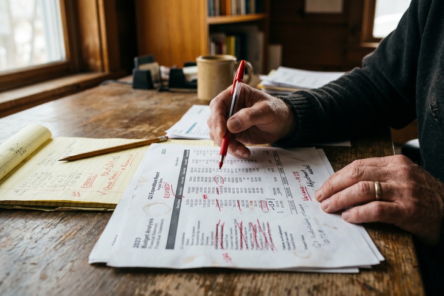 Side-by-side view of self-employed mortgage documents including tax returns and bank statements