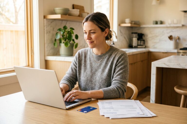 Person reviewing health savings account statements to cover unexpected medical bills