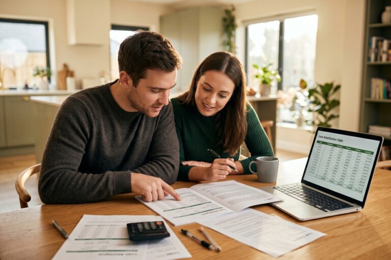 Homebuyer reviewing mortgage rate buydown strategies with a lender at a desk