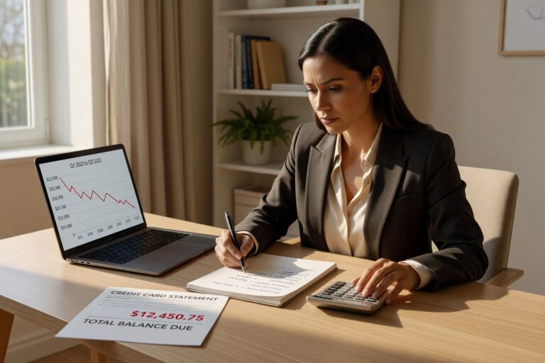 Person weighing the decision to pay off high-interest debt or invest money when interest rates are falling
