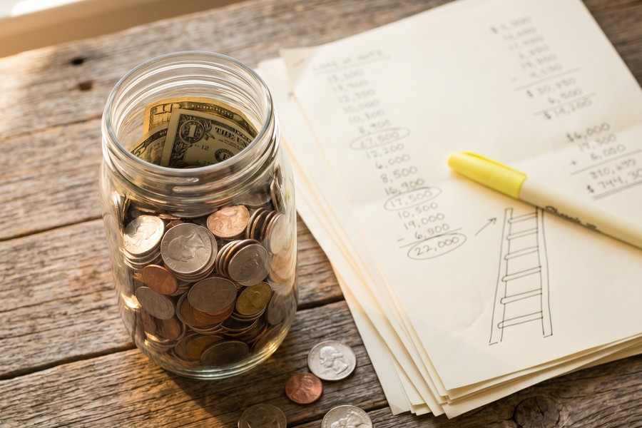 Visual flowchart showing priority order: emergency fund, high-interest debt payoff, savings growth