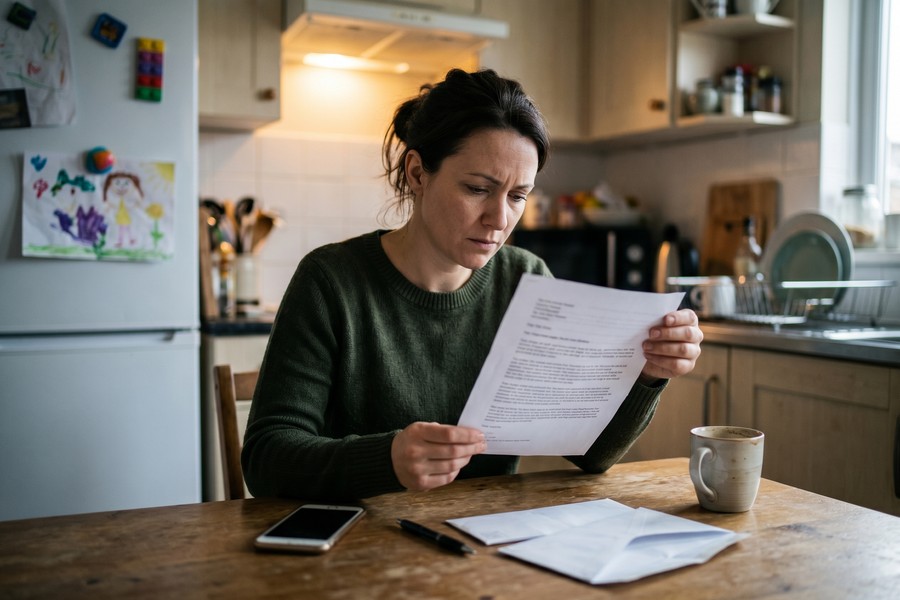 Personal loan repayment calendar with childcare expense budget worksheet on a desk