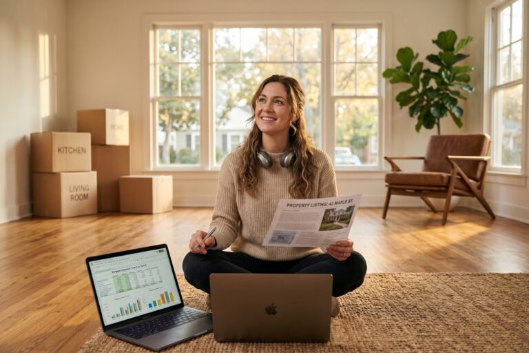 Remote worker reviewing mortgage rate options while buying a home in a lower-cost market