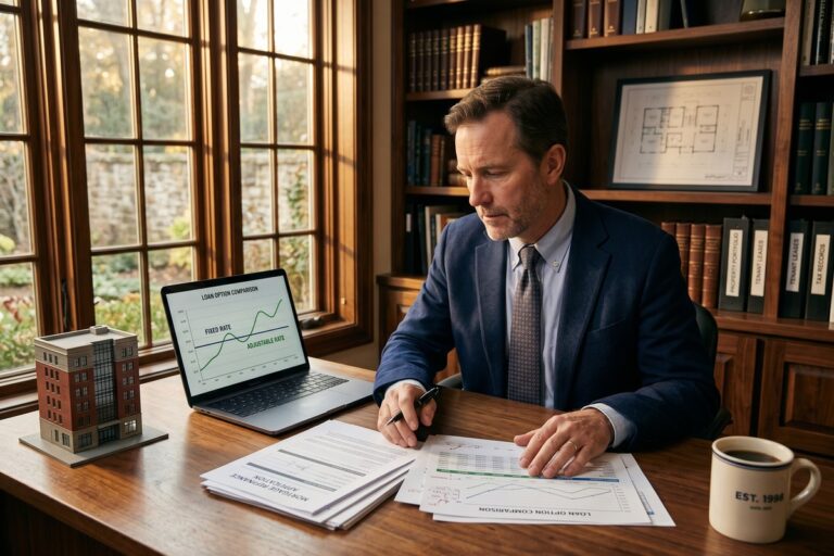 Landlord comparing fixed and variable rate options for a rental property refinance