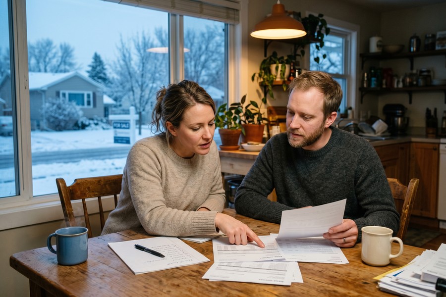 Side-by-side comparison chart showing total interest paid across different seasonal closing months on a $350,000 mortgage