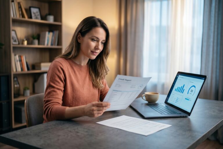 Lender reviewing soft credit pull data on a computer screen before a loan application
