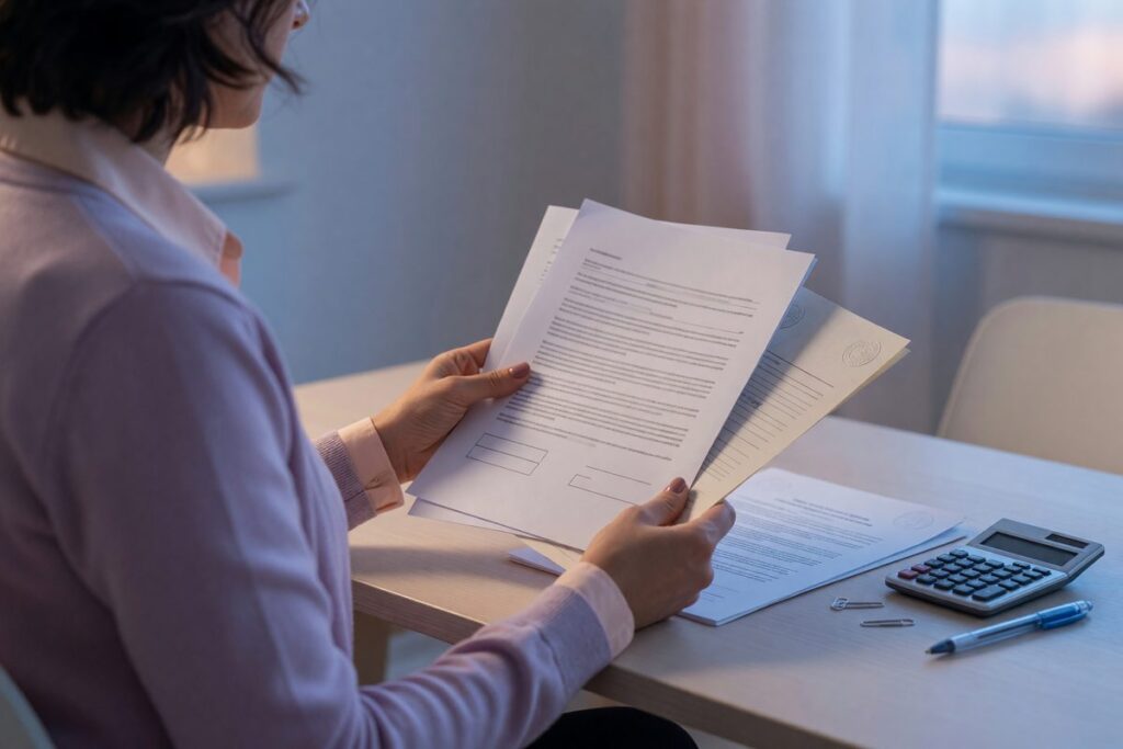 Document showing joint divorce debt settlement with digital loan paperwork
