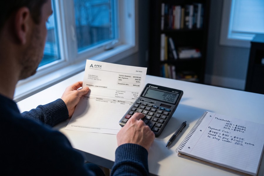 Side-by-side comparison of prepayment penalty cost at different payoff points on a personal loan