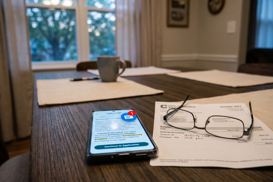 Older adult using NCOA BenefitsCheckUp tool on a tablet at home