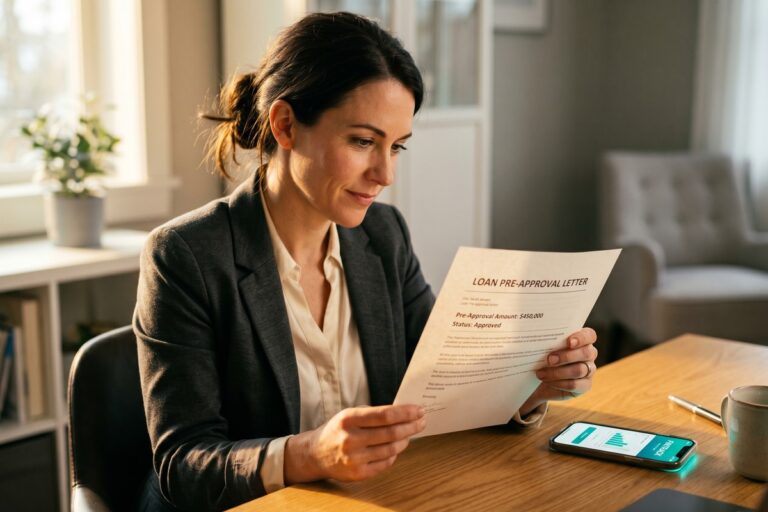 Borrower comparing fintech pre-approval offers on laptop to negotiate better loan terms