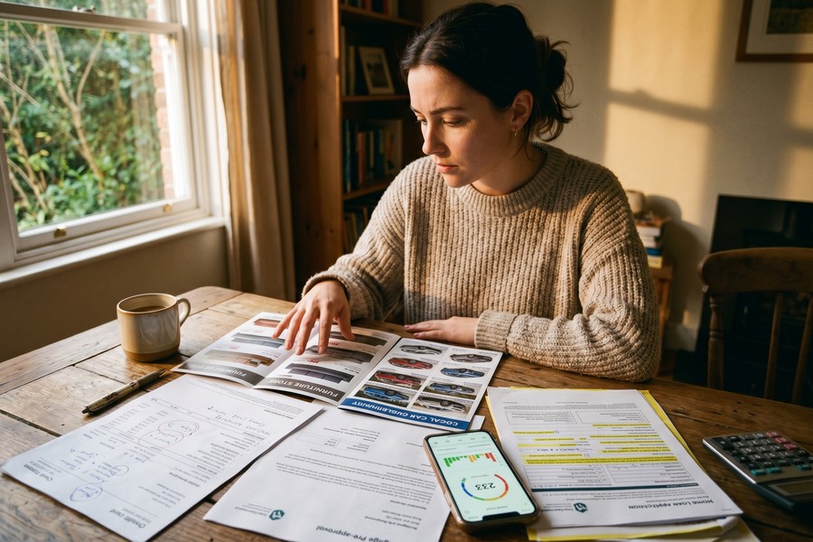 Credit score tiers and corresponding mortgage rate ranges on a comparison chart