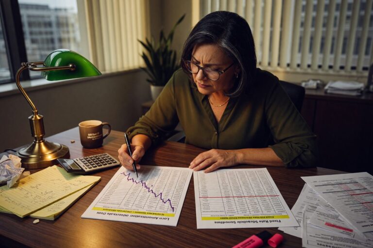 Comparison chart of fixed-rate versus step-rate loan payment schedules over time