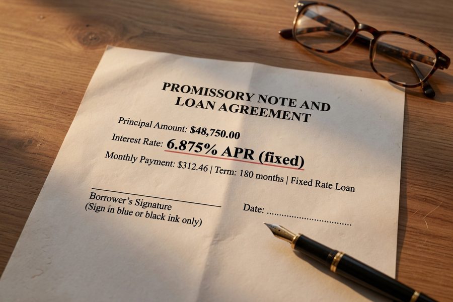 Split-screen chart comparing fixed vs variable personal loan rate paths over a 5-year term