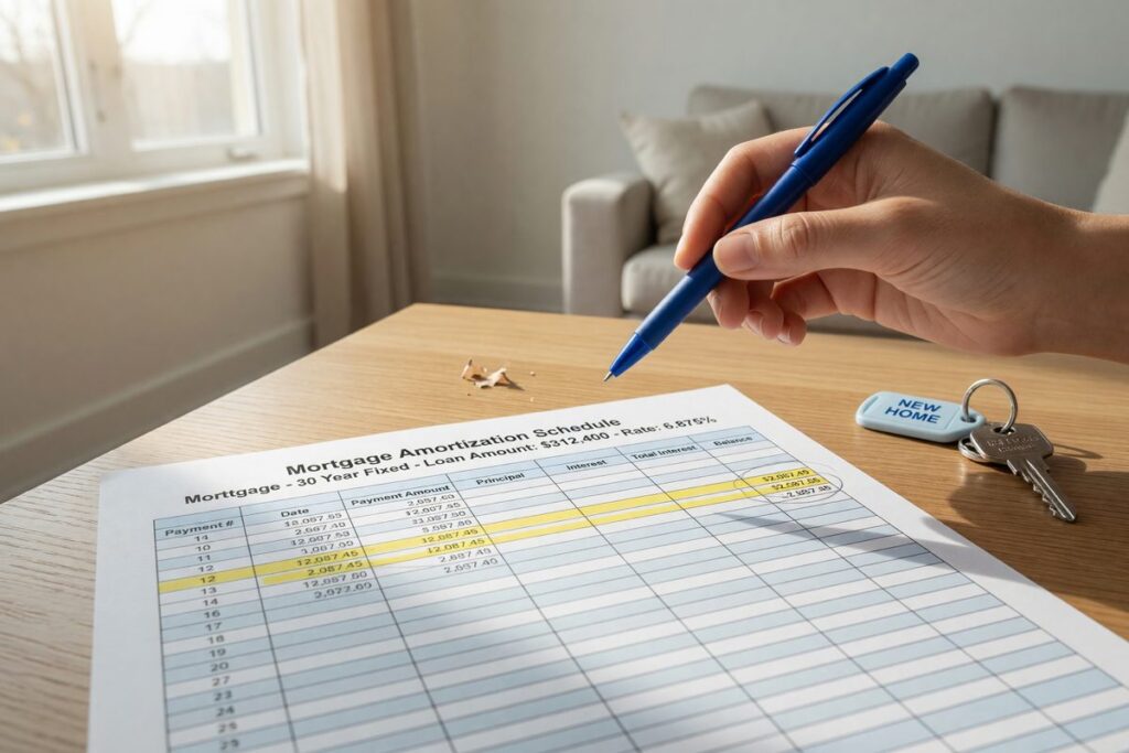 Comparison chart showing fixed rate versus adjustable rate mortgage payments over five years