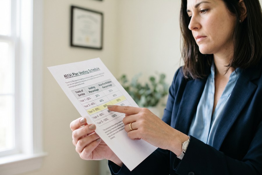 A paycheck stub showing 401k contribution percentage and employer match line items