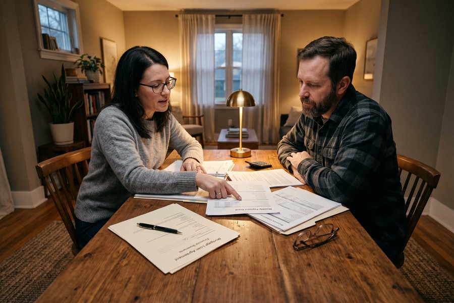 Timeline graphic showing steps a divorced buyer should take before applying for a mortgage solo