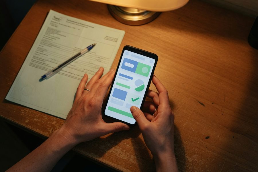 A side-by-side comparison of a fintech app interface and a credit union loan document