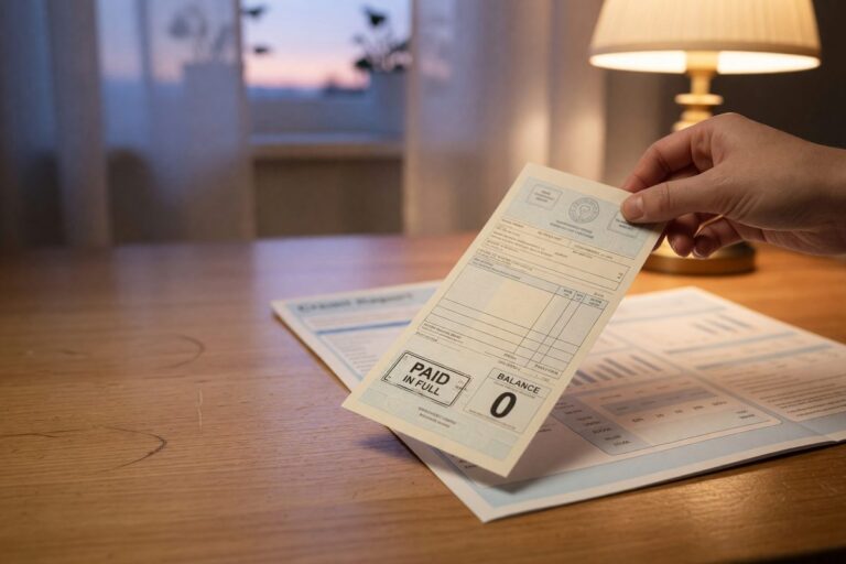 Frustrated borrower reviewing mortgage rate quote after paying off collection account